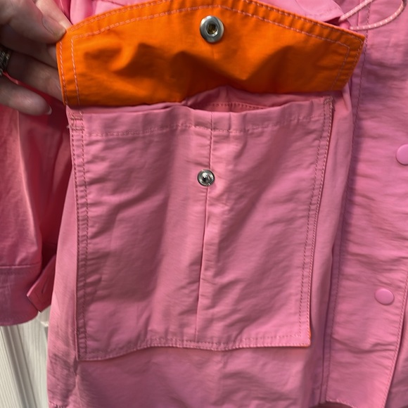 J.CREW Perfect Lightweight Rain Jacket in Pink Orange Small - Picture 8 of 16